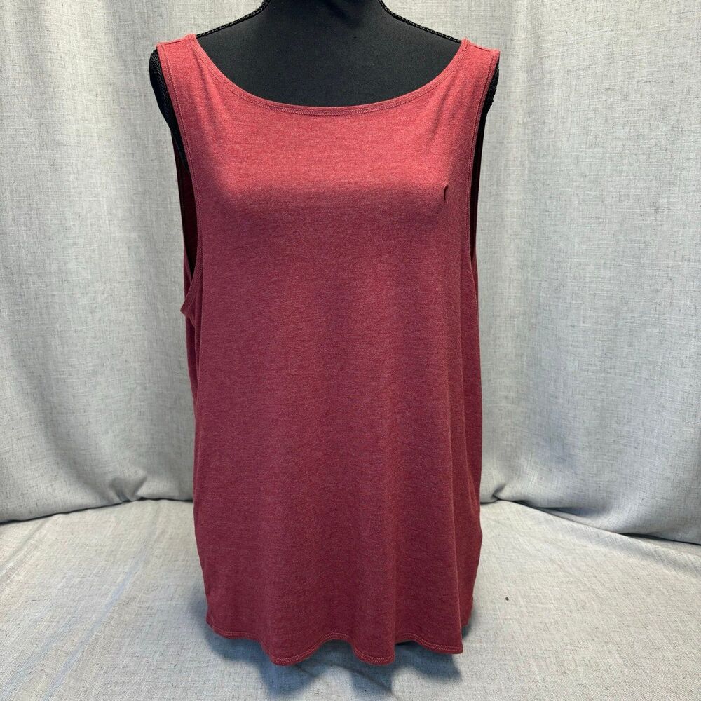 Zyia Active‎ Tank Top Red Viscose Twisted Back Women’s Sixe 2XL Athleisure